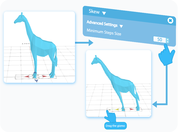 Customize the Minimum Step Size of the Skew tool